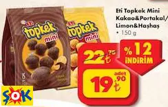 ETİ TOPKEK MİNİ KAKAO&PORTAKAL/ LİMON&HAŞHAŞ 150 G